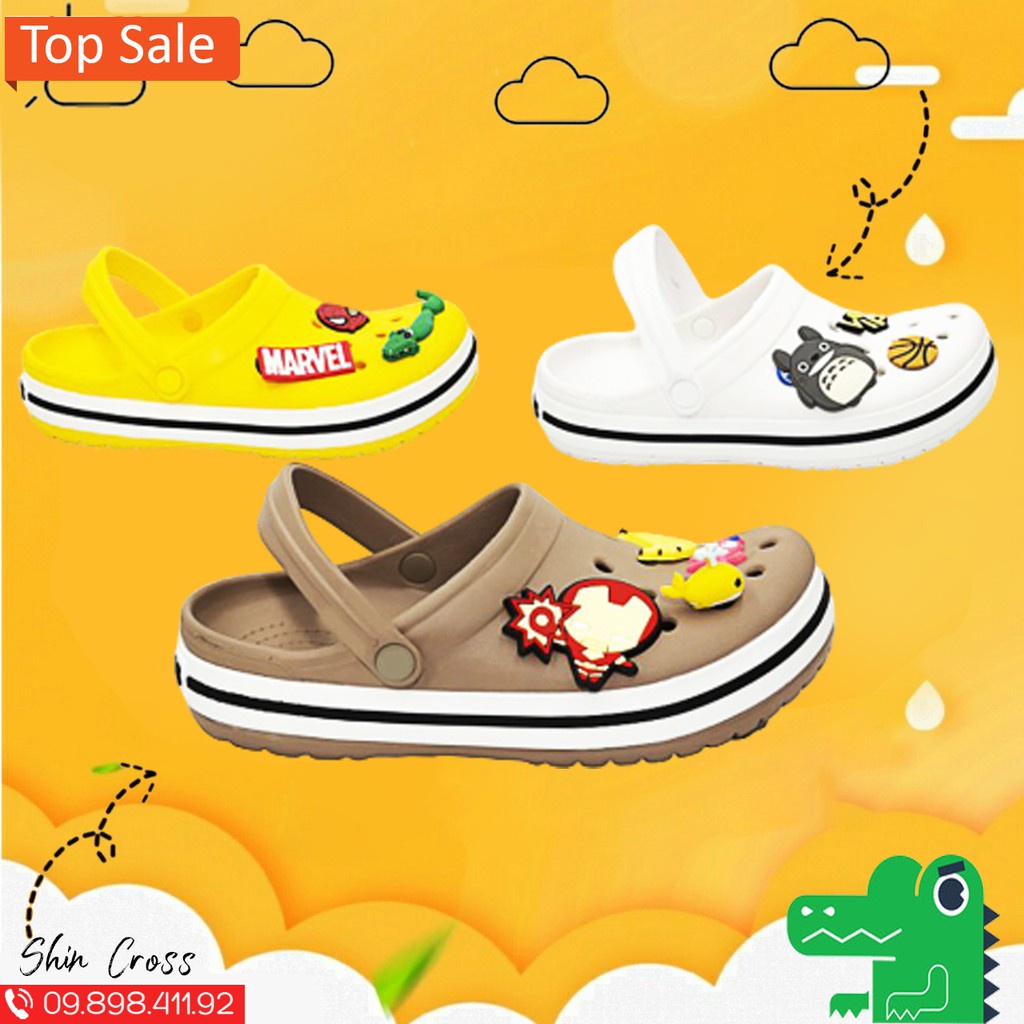 dép Cross đế bánh mì BAND tổng hợp màu bán chạy tặng thêm 12 sticker cross