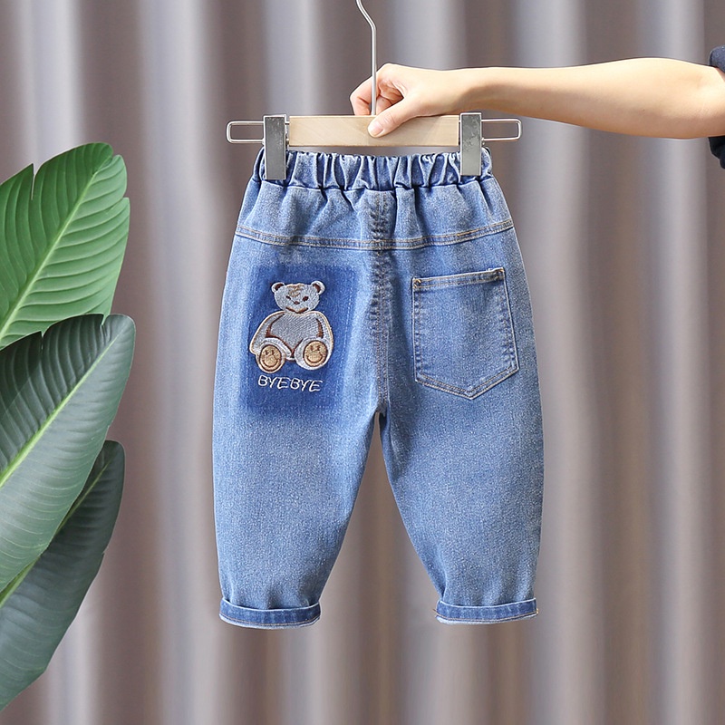 [SALE] QJ24⚡Size 90-120 (12-25kg)⚡Quần Jean cho bé, co giãn mềm thêu nhẹ⚡Thời trang trẻ Em hàng quảng châu freeship