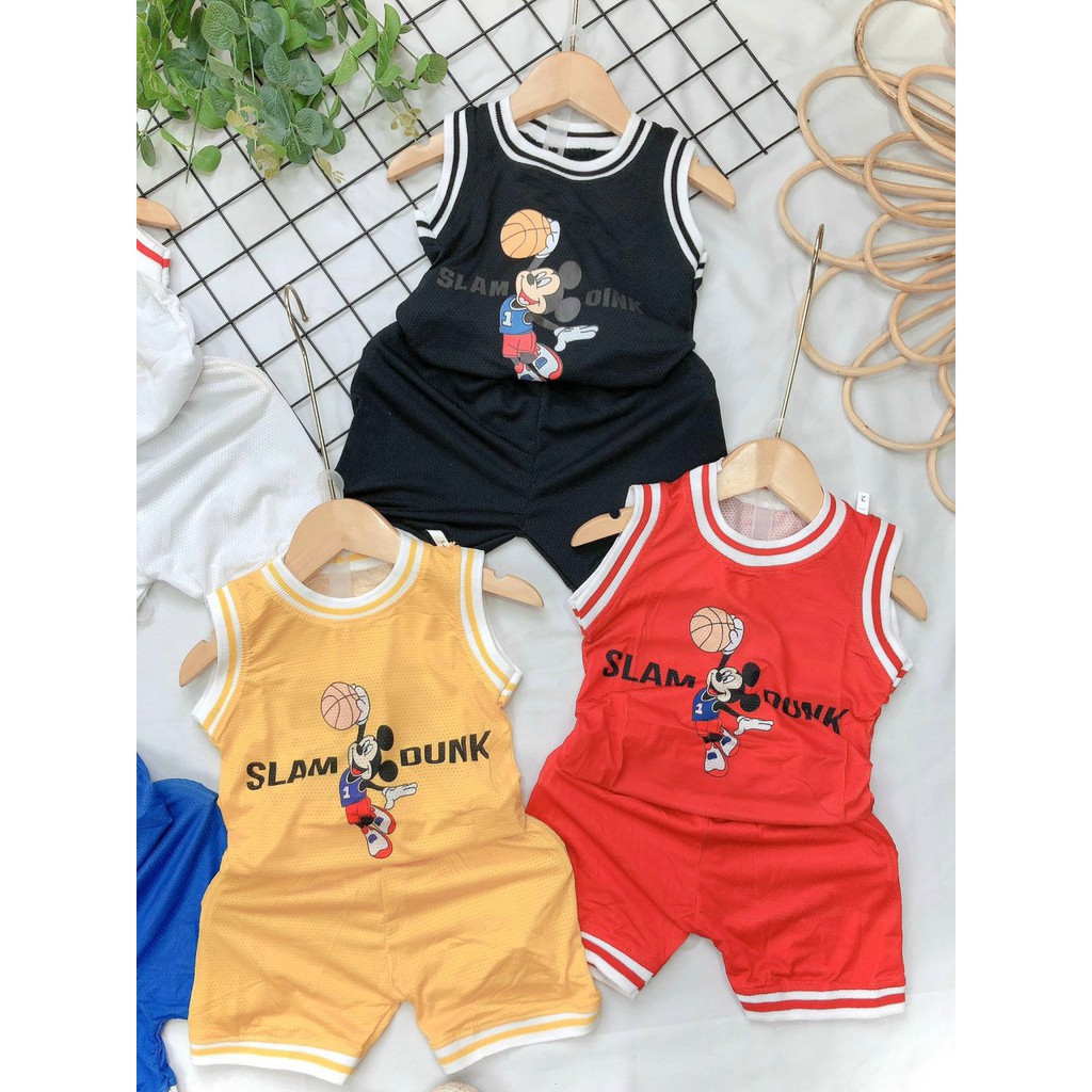 Bộ cotton thông hơi Mickey cho bé trai bé gái