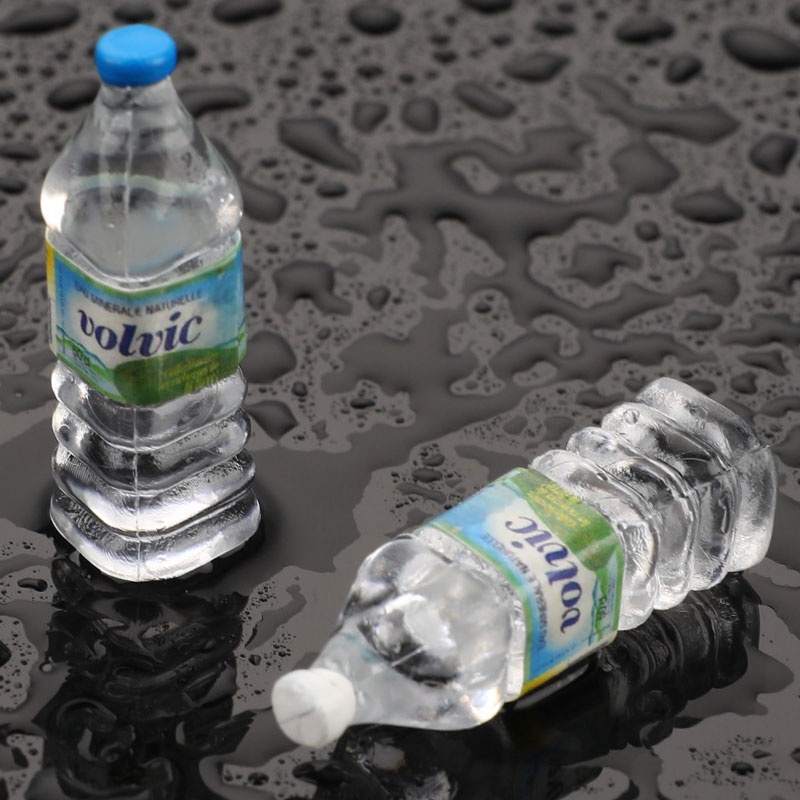 Bộ 2 Bình Nước Khoáng Mini Tỉ Lệ 1: 12 Trang Trí Nhà Búp Bê
