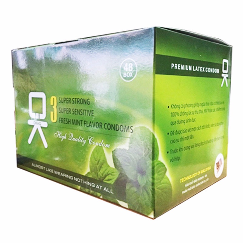 Hộp bao cao su OK Hương Bạc Hà _ 144 cái - BX2776