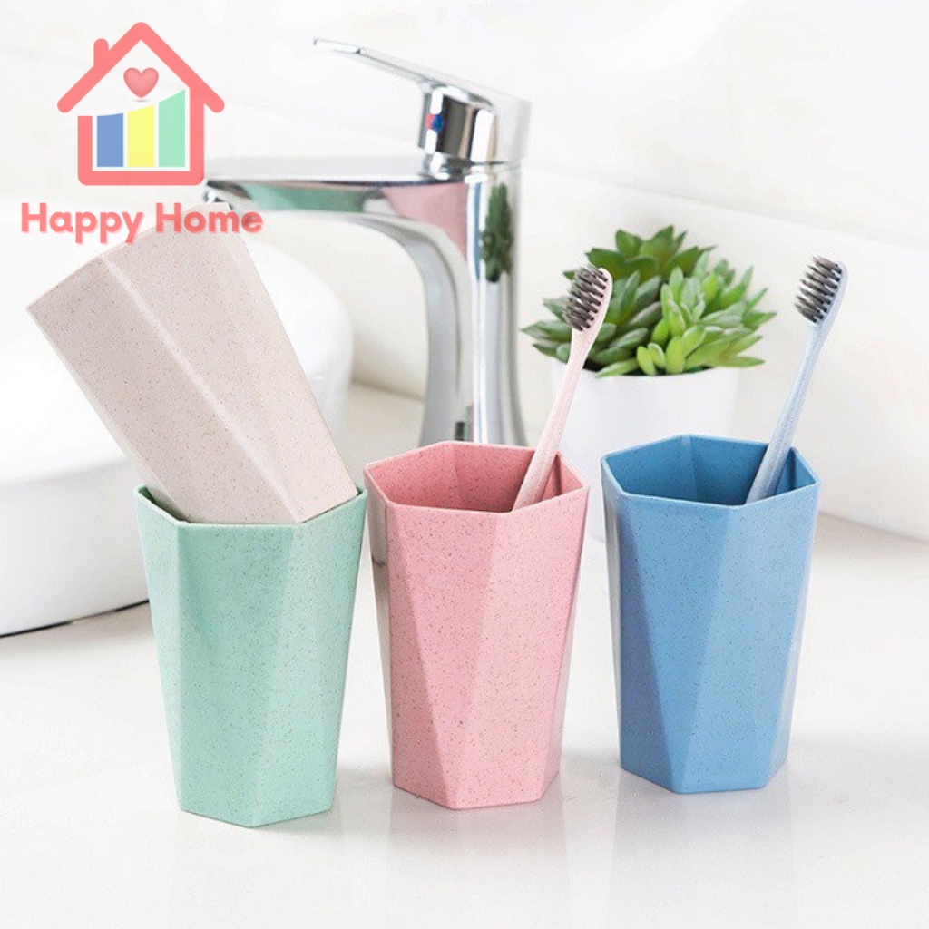 Cốc đánh răng, ly uống nước cho bé bằng nhựa lúa mạch Happy Home