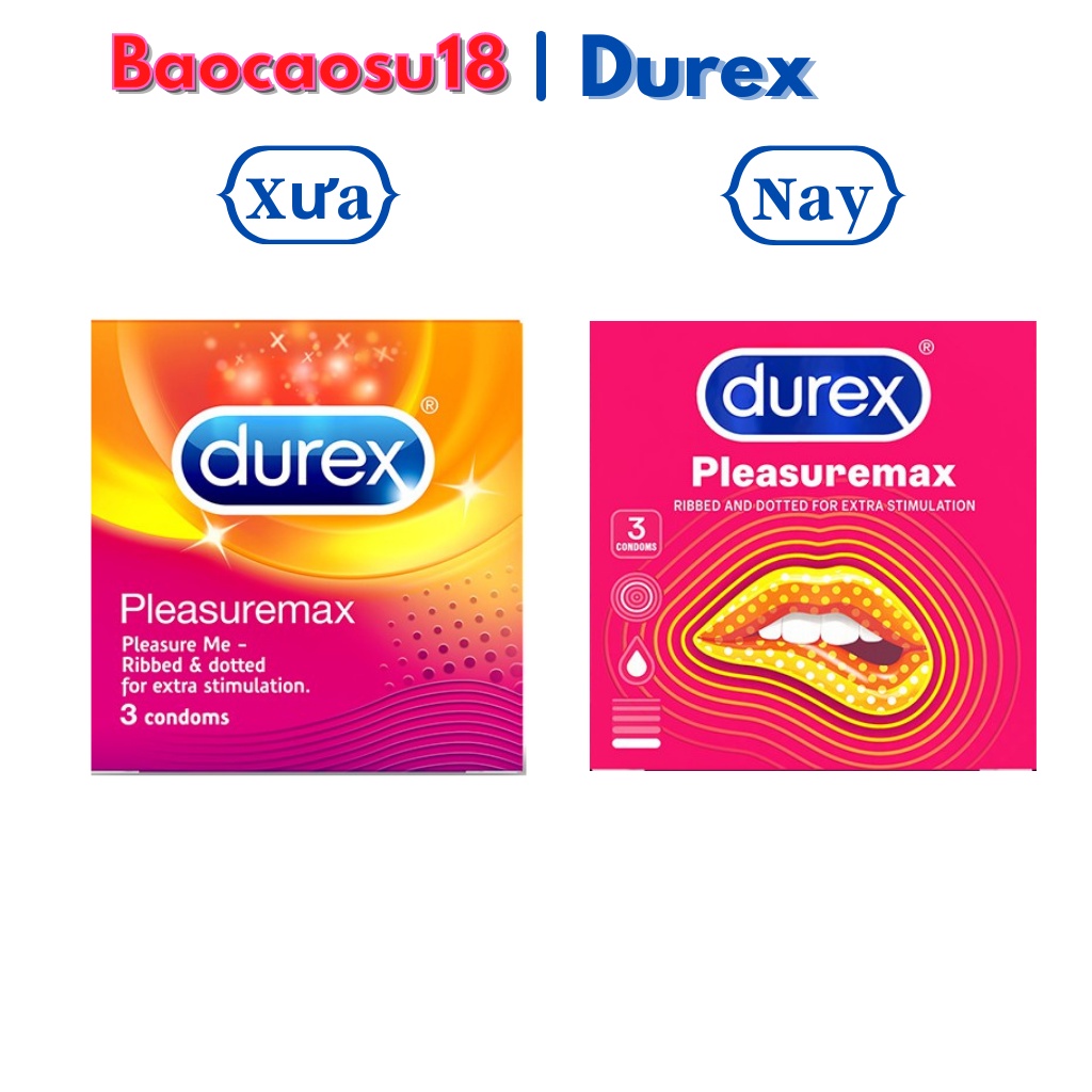 Durex Pleasuremax 3 bao/ hộp. Bao cao su gân gai, tăng khoái cảm.