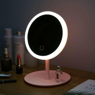 Gương đèn led tròn trang điểm để bàn