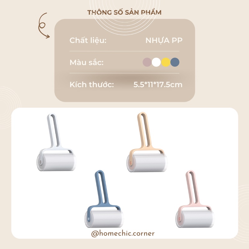 Cây lăn bụi quần áo, giường, sofa, lông thú cưng, lăn bụi sàn nhà | HOME CHIC CORNER