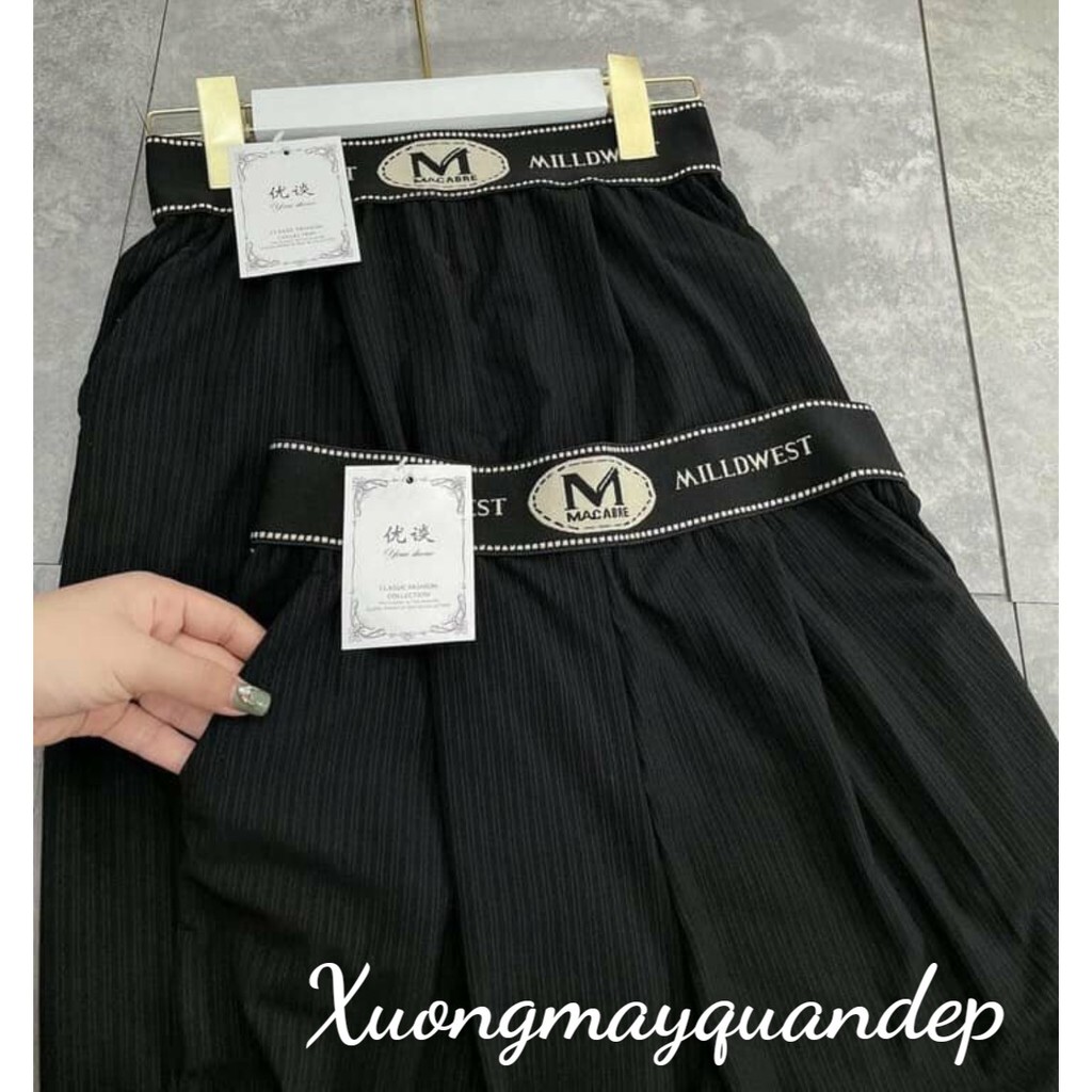 Quần Baggy Boom Thun Tăm Lạnh Đai chữ cạp cao sang choảnh (Size 45-65kg) | BigBuy360 - bigbuy360.vn