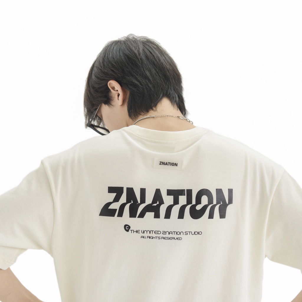 Áo Thun ZNATION Supre Tee Unisex Oversize Màu Be