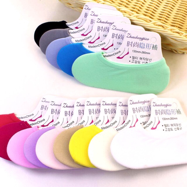 Tất chân cotton siêu mỏng màu kẹo ngọt phong cách Hàn Quốc