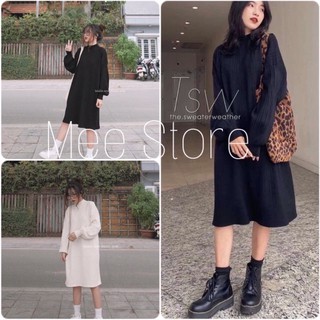 Đầm len suông nữ 🌸 Váy suông dáng dài basic cổ 3 phân Ullzang So Hot