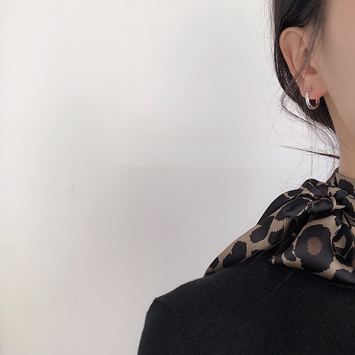 Khuyên tai tròn mạ vàng/ bạc đơn giản