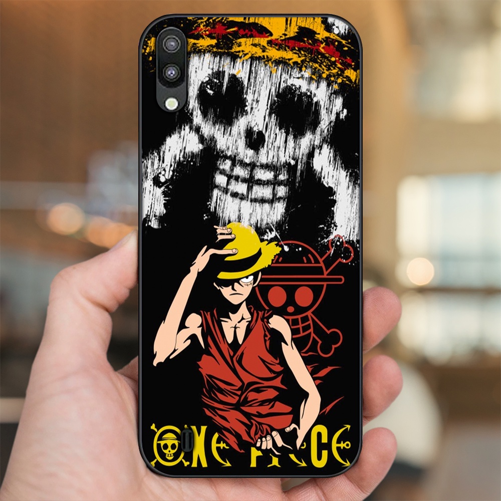 Ốp lưng Samsung M10 viền đen in hình Luffy One Piece