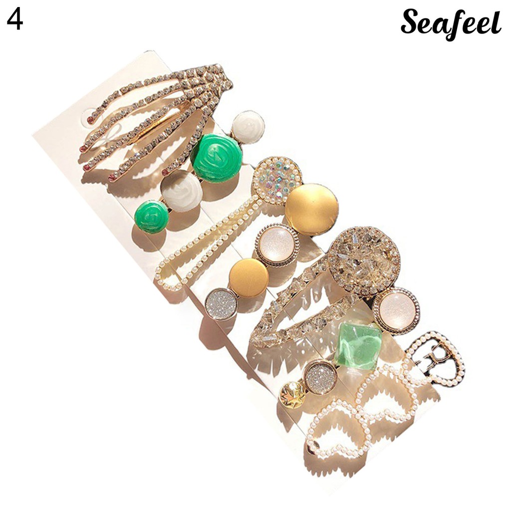 Set 6 / 7 / 8 Kẹp Tóc Đính Ngọc Trai Giả Thời Trang Nữ