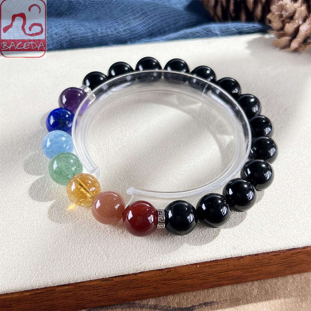 Vòng Tay Đá Thiên Nhiên 7 Luân Xa Kèm Hộp Quà Cho Nam Và Nữ