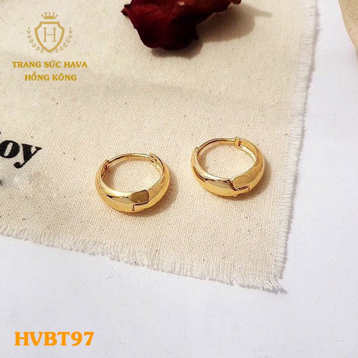 Bông Tai, Khuyên Tai Nữ Dáng Cổ Điển Xi Mạ Vàng Non Cao Cấp - Trang Sức Hava Hong Kong - HVBT97