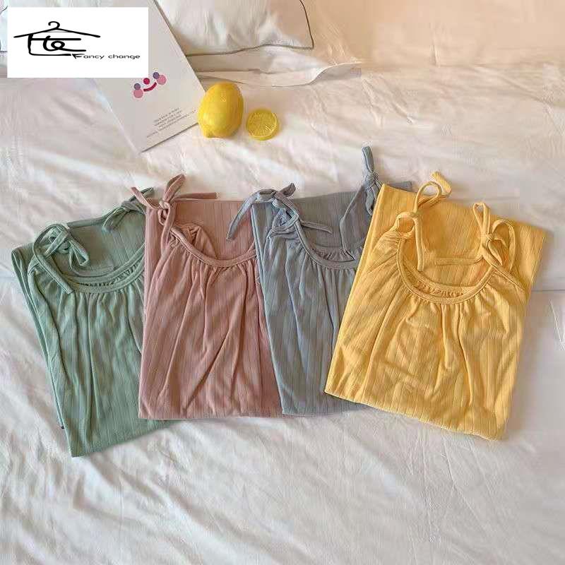 Đầm Ngủ Hai Dây Phong Cách Nhật Bản Dễ Thương Thời Trang Xuân Hè Cho Bạn Gái