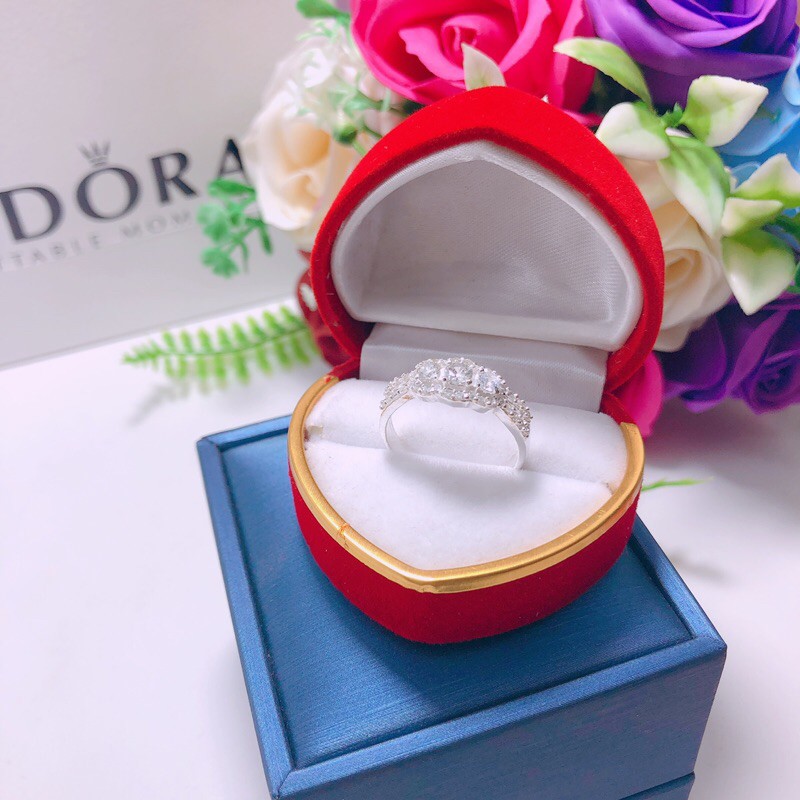 [Mã FAMARAL2 giảm 10K đơn 50K]NHẪN NỮ BẠC TA MẶT ĐÁ LINH MIU SILVER