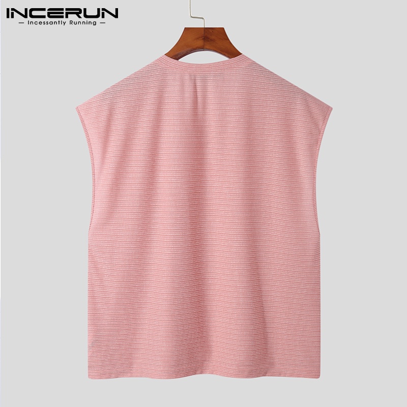 Áo ghi lê INCERUN dệt kim cố chữ V đơn giản 2 màu tùy chọn thời trang cho nam