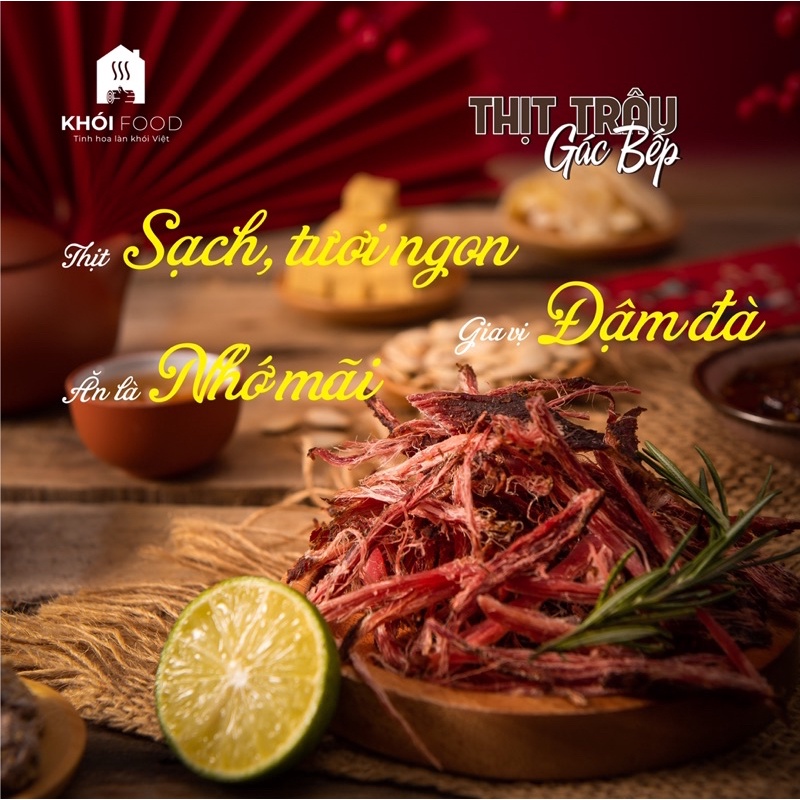 Trâu gác bếp Khói Food gói 100 gram loại ngon [Tặng kèm chẳm chéo]