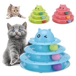 Đồ chơi cho mèo_Tháp banh 3 tầng Harry Yaya - Circular Turntable cat toy (màu ngẫu nhiên)