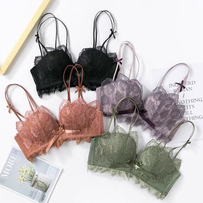 Áo lót nâng ngực không gọng phối ren quyến rũ cho nữ