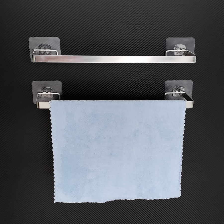 Giá treo khăn nhà tắm dán tường inox 304 MDT, giá móc treo đồ nhà tắm treo khăn mặt không cần khoan tường tki.mdi