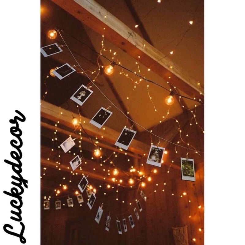 Led đom đóm Fairy Light - 5 mét - Vàng Nắng - Dùng pin đĩa (Tặng pin)