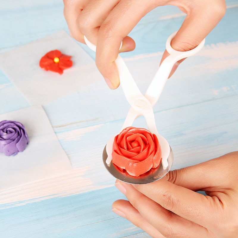 2 Cái/bộ Bánh Inox Hoa Kim Và Nhựa Kéo Nướng Bánh Trang Trí Dụng Cụ Bấm Móng Tay Fondant Trang Trí Hoa Nâng
