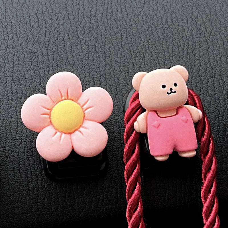 Car Hook Front Row Female Cute Co-Pilot Small Flower Multi-Function Invisible Paste Car Interior Small Car Hook car accessories uvvG