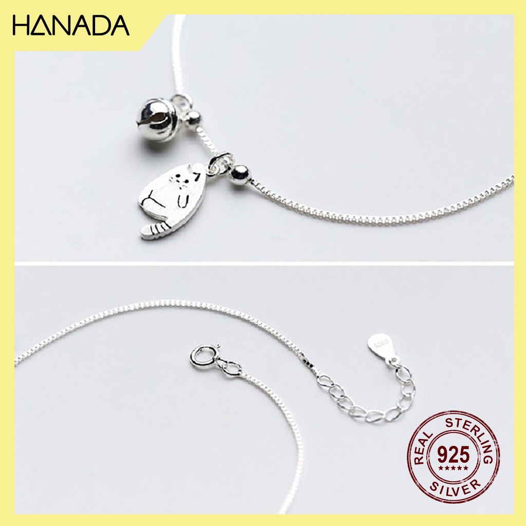 Lắc Chân Bạc Cao Cấp 925 Hanada Trang Sức Thời Trang Vòng Chân Trụ Đá Đơn Giản 0528 G20