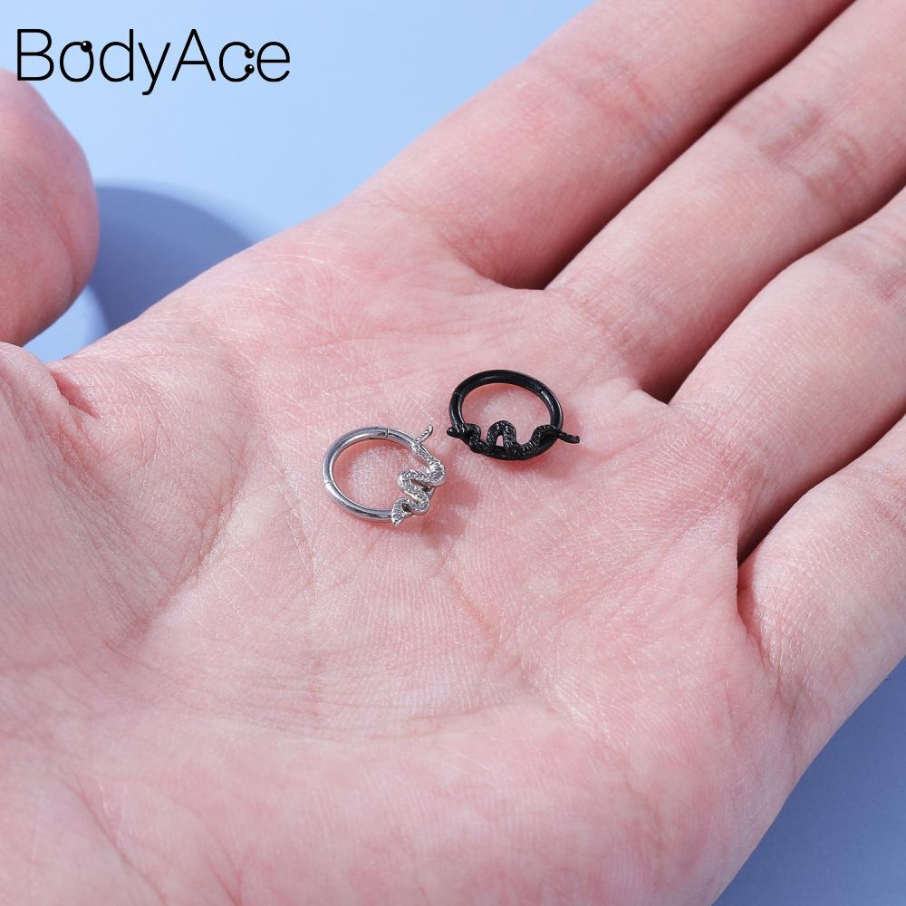 Set 4 Khuyên Mũi Thép Không Gỉ 8 / 10mm Cá Tính