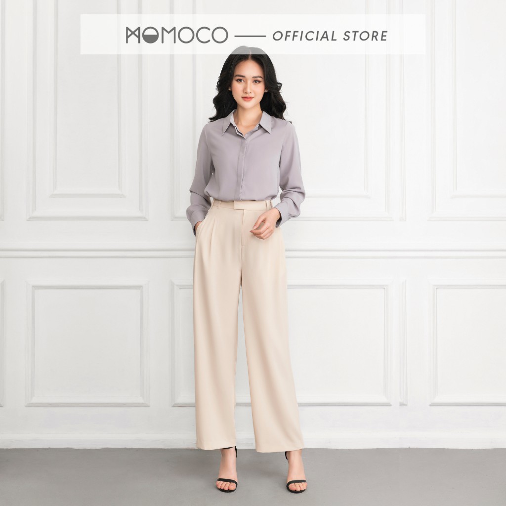 Quần Culottes Ống Suông Nữ 2 Ly MOMOCO ESSENTIALS Chất Tuýt Si Không Nhăn, Giữ Form Pleated Culottes  - M2775 | BigBuy360 - bigbuy360.vn