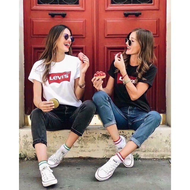 {XUẤT XỊN} Áo Phông LEVIS UNISEX  form NAM NỮ 3 màu Trắng - Đen - Xám, cotton 4 chiều thoáng mát | BigBuy360 - bigbuy360.vn