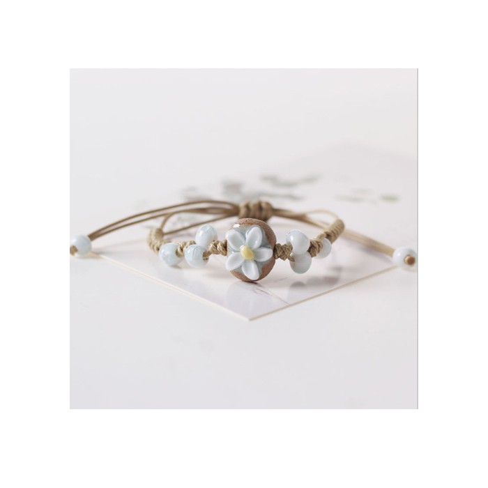 Vòng tay gốm thời trang 3D hoa chìm VGOM30