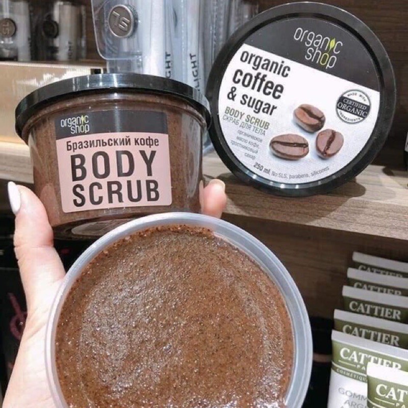 Tẩy Da Chết Face &amp; Body Organic Shop Coffee Scrub