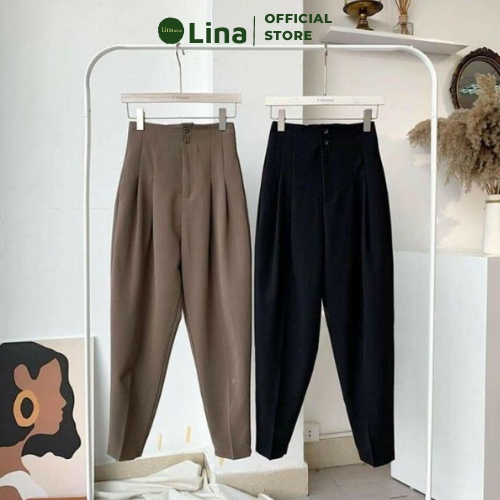 Quần Baggy Nữ Quần Tây Nữ Lưng Cao Kaki Đẹp Sang Chảnh Công Sở LINASTORE 011