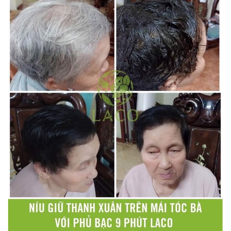 [Siêu ưu đãi] Dầu gội phủ bạc Laco - Lên màu sau 9 phút, không đau xót da đầu, hương thơm thảo dược, an toàn tuyệt đối