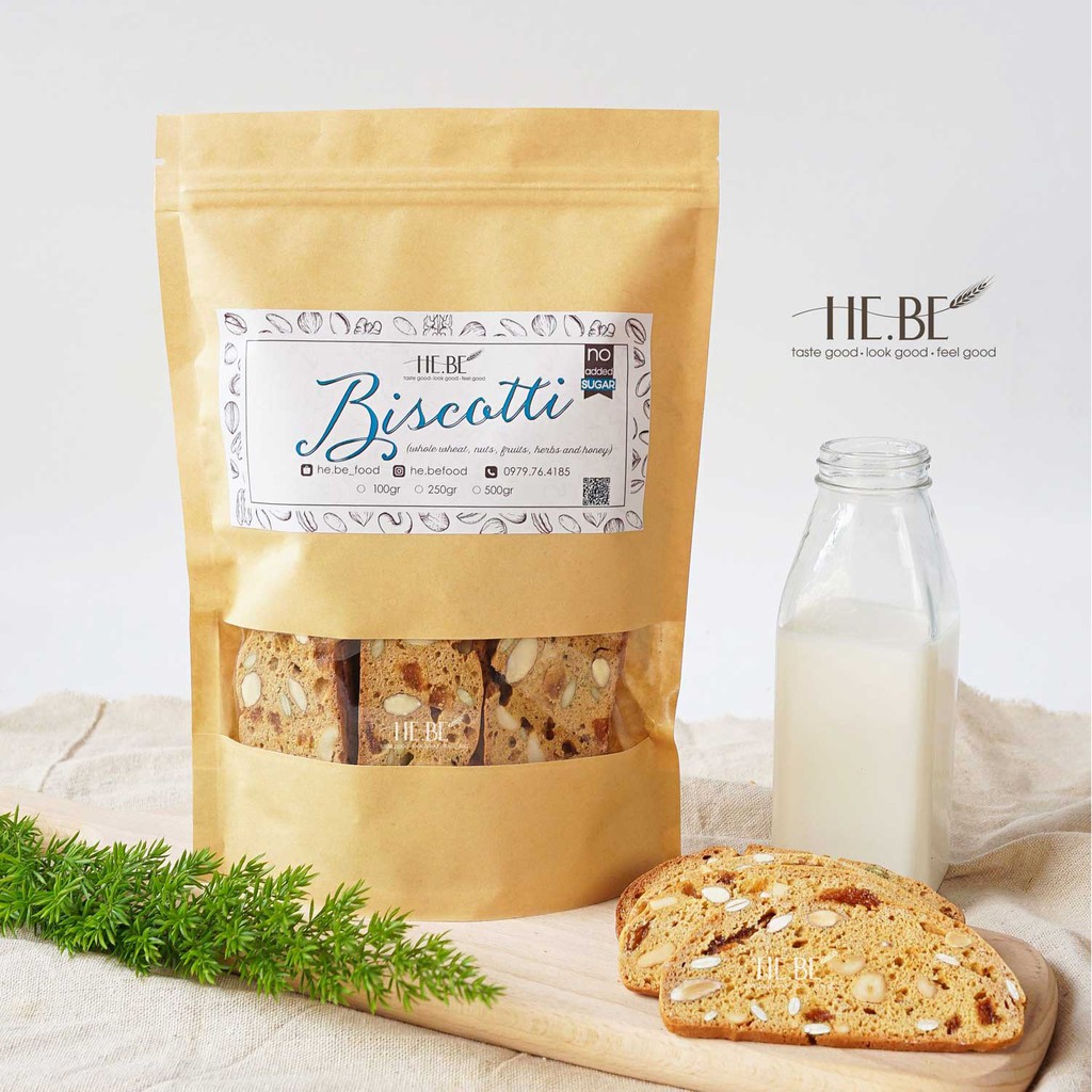 Bánh BISCOTTI Nguyên Cám Ăn Kiêng Lành Mạnh 100% by HeBe - Bánh Ngũ Cốc Giảm Cân Healthy | BigBuy360 - bigbuy360.vn