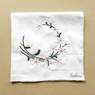 Khăn thêu Cúc Hoạ Mi (khăn mùi xoa, khăn tay)