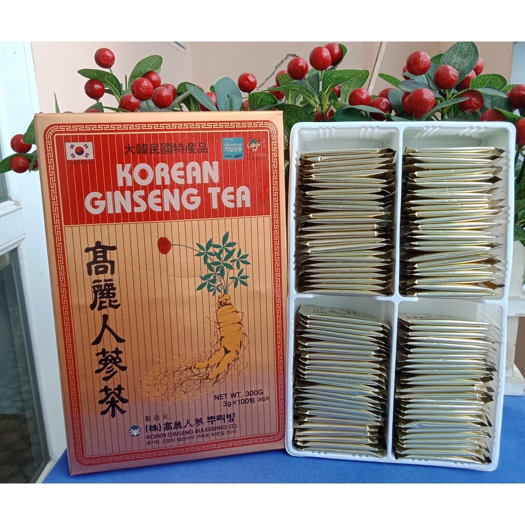 [ HỘP 100 GÓI] Trà Sâm Hàn Quốc Korean Ginseng Tea