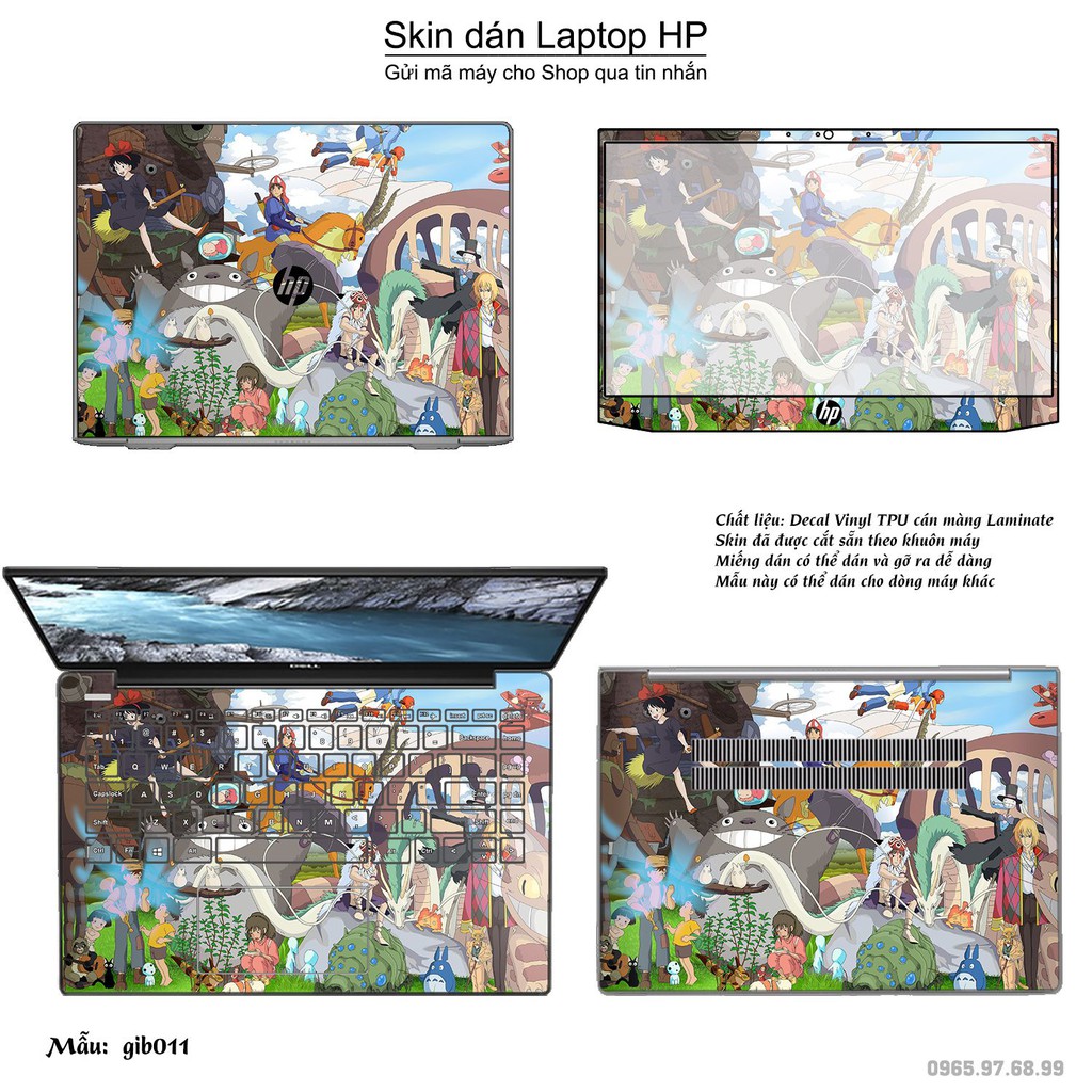 Skin dán Laptop HP in hình Ghibli Studio (inbox mã máy cho Shop)