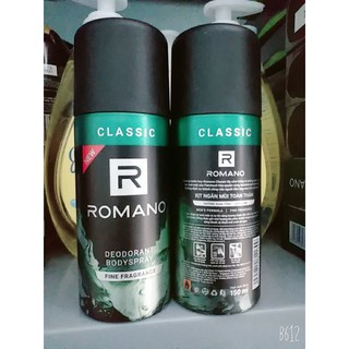 150 ml Xịt khử mùi toàn thân cho nam Romano Classic