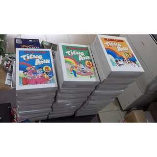 Flashcard tiếng Anh lớp 3-4 Cán bóng, tranh 2 mặt.