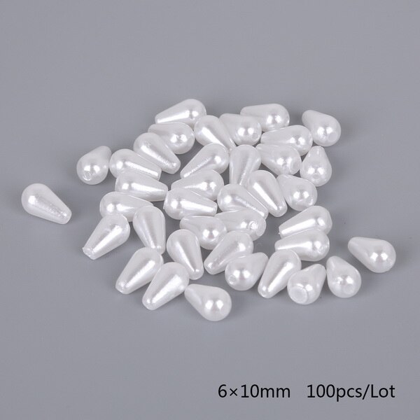 Hạt xỏ hai lỗ bằng acrylic giả ngọc trai dùng làm trang sức thời trang diy