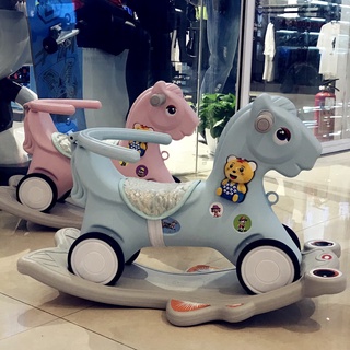 Ngựa bập bênh cho bé 2 in 1 đa năng thông minh vừa bập bênh vừa chòi chân có nhạc