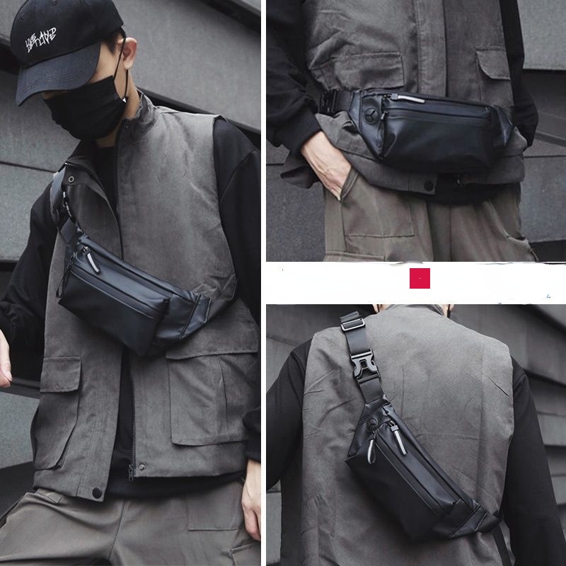 Kkmart Túi Đeo Chéo Ngực Có Khóa Kéo Chống Thấm Nước Thời Trang Cá Tính Cho Nam Và Nữ