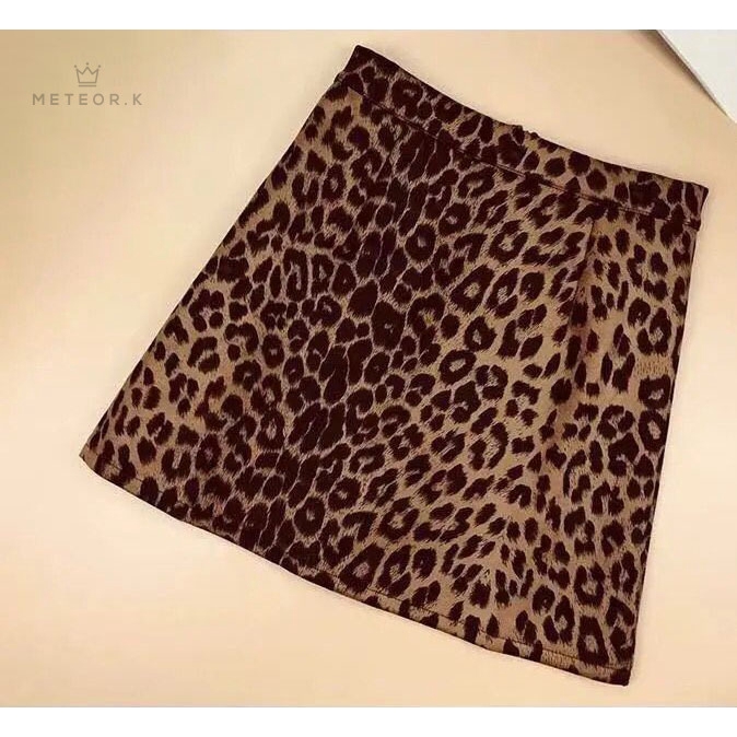 Chân Váy Ngắn Chữ A Cạp Cao Họa Tiết Da Beo Thời Trang Cổ Điển Cho Nữ | BigBuy360 - bigbuy360.vn