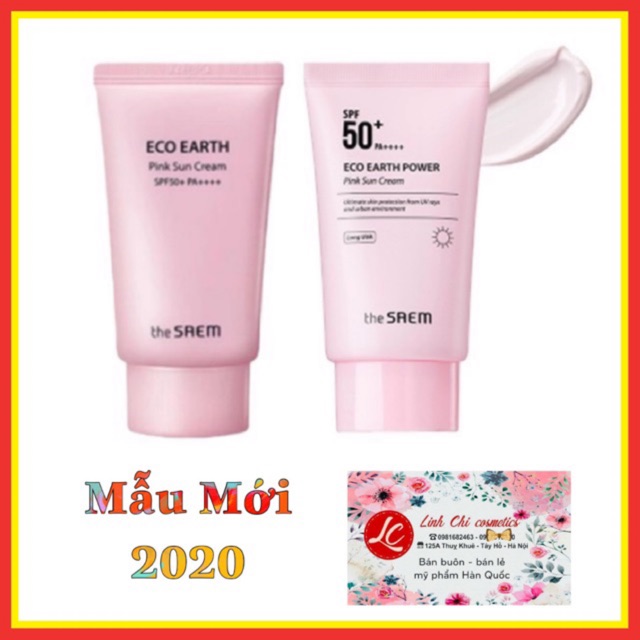 [AUTH - Sẵn] Kem Chống Nắng The SAME Eco Earth Pink Sun Cream (SPF 50+/PA)++++ | Thế Giới Skin Care