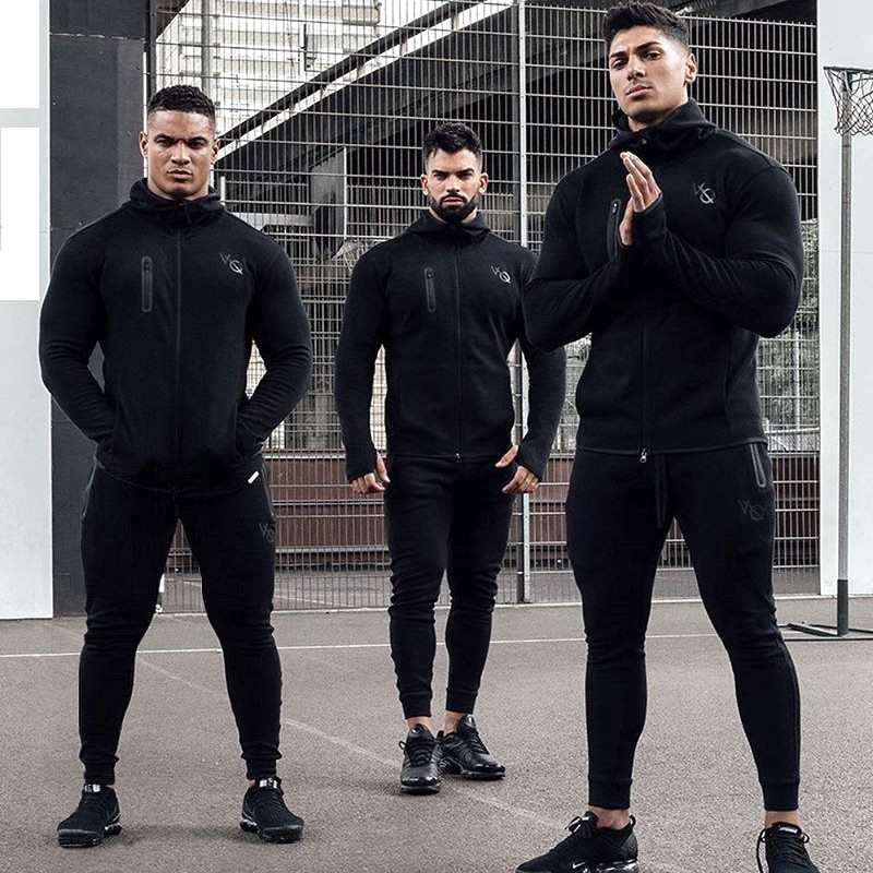 Áo khoác hoodie cardigan vải cotton phối khóa kéo thời trang thể thao đơn giản