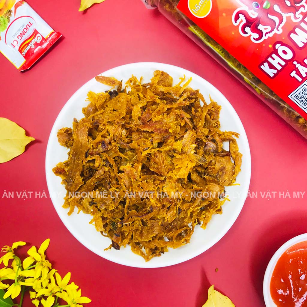 Mực xé tẩm gia vị Hà My hũ 250g đồ ăn vặt Hà Nội
