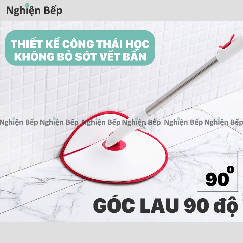 Chổi lau nhà thông minh XIAOMI CHÍNH HÃNG Yijie Rotary Mop Set YD - 02 Red Gray Cloth